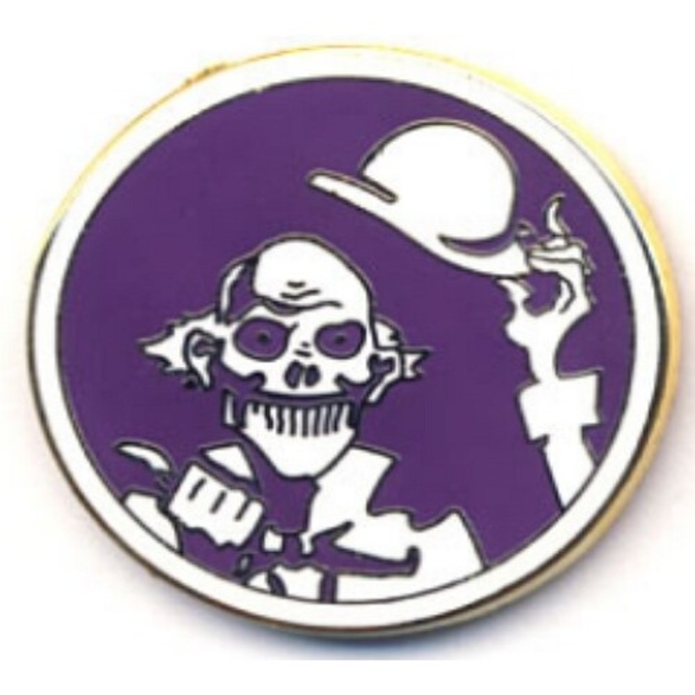 Disney Pin Haunted Mansion Hitchhiking Ghost Ezra Purple Skeleton 16088 Vintage